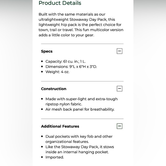 🔥L.L Bean Adults' Stowaway Hip Pack, Black & Gray🔥 - Picture 12 of 12